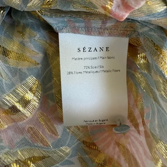 Sezane NWT Malvina Blouse 72% Silk | Size 36 (US 4) - Picture 9 of 9
